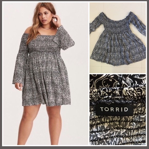 torrid off the shoulder dress